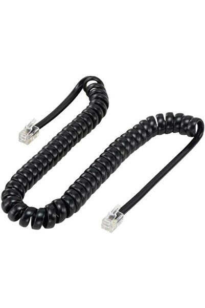 POWERTECH Σπιράλ Καλώδιο Τηλεφώνου RJ10 4P4C 5μ Μαύρο (CAB-T015)
