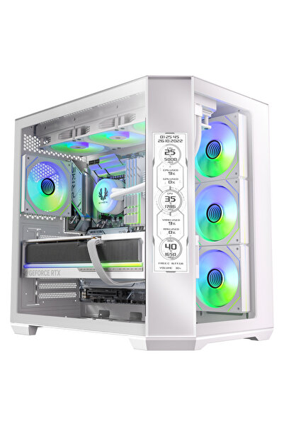 BitFenix Digital T10 850W 80+ Bronze 8.8" Ekranli Tempered ARGB USB 3.1 ATX M...
