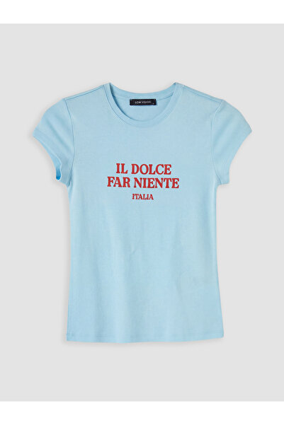 LC Waikiki Crew Neck Text Printed Women's T-Shirt