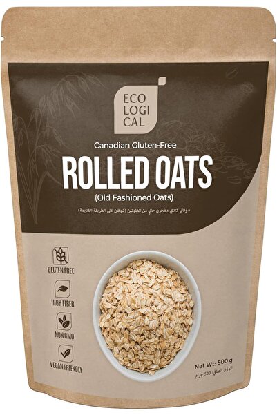 Ecological Canadian Gluten-Free Rolled Oats 500g – 100% Whole Grain | Non-GMO...