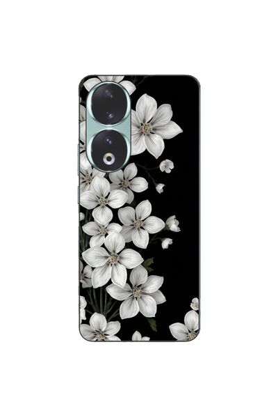 OEM Husa compatibila cu Honor 90 5G Silicon Gel Tpu Model Pure White Flowers
