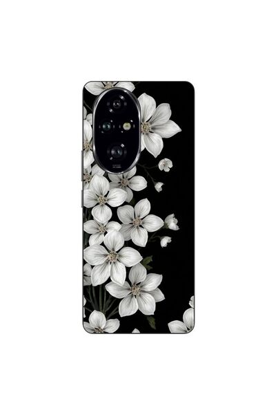 OEM Husa compatibila cu Honor 200 Pro Silicon Gel Tpu Model Pure White Flowers
