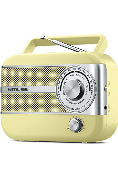 Muse.Co Muse M-056 Ρετρό Επιτραπέζιο Ραδιόφωνο Ηλεκτρικό Κίτρινο