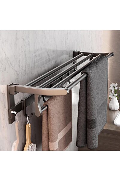 HI-FINE (bi15)Towel Rack Stainless Steel Towel Rack, Wall-Mounted Double Stor...