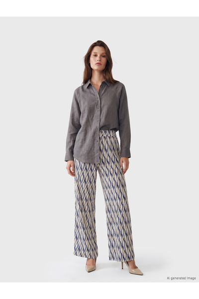 LC Waikiki Elastic Waist Patterned Women's Trousers