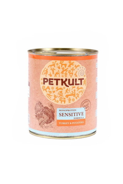 PetKult Sensitive wet dog food with turkey and potato 800 g