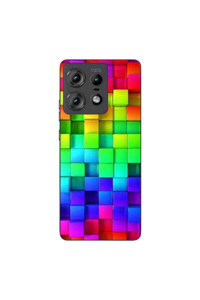 OEM Калъф, съвместим с Motorola Edge 50 Pro, силиконов гел TPU, десен с цветн...