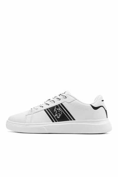 U.S. Polo Assn. حذاء رياضي رجالي مخطط باللون الأسود - حذاء رياضي كاجوال بنعل ...