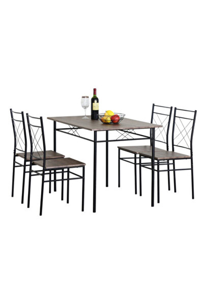 Target Home Σετ τραπεζαρίας κουζίνας Exelle 5 τεμάχια. MDF με επιφάνεια καρυδ...