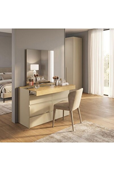 Danube Home Bellano Dresser With Mirror + Hidden Storage | Durable Vanity Tab...