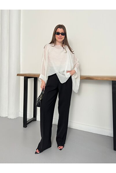 BELISTIL Bluză Flying Cape din șifon transparent, oversize, elegantă, de vară