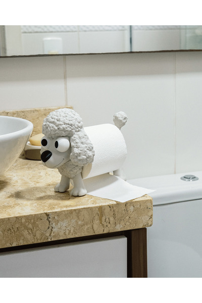 Meta ThreeD Cute Poodle Dog Shaped Decorative Toilet Paper Holder Bathroom Or...