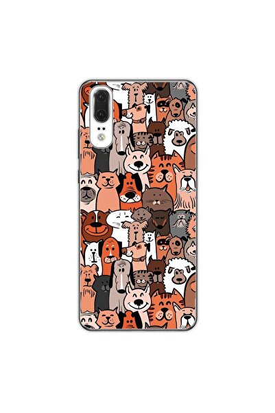 OEM Husa compatibila cu Huawei P20 Silicon Gel Tpu Model Caini si Pisici Pattern