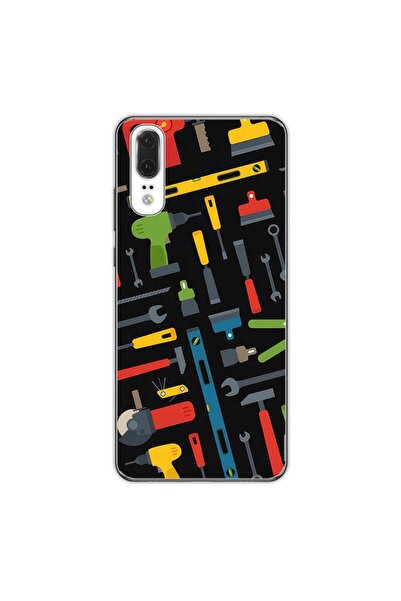 OEM Θήκη συμβατή με Huawei P20 από σιλικόνη gel TPU με σχέδιο εργαλείων