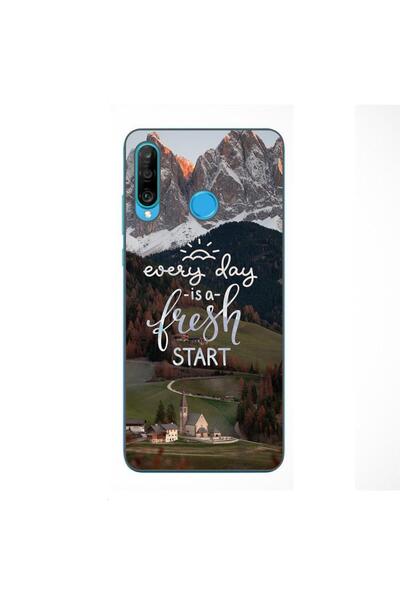 OEM Husa compatibila cu Huawei P30 Lite Silicon Gel Tpu Model Mesaj Fresh Start