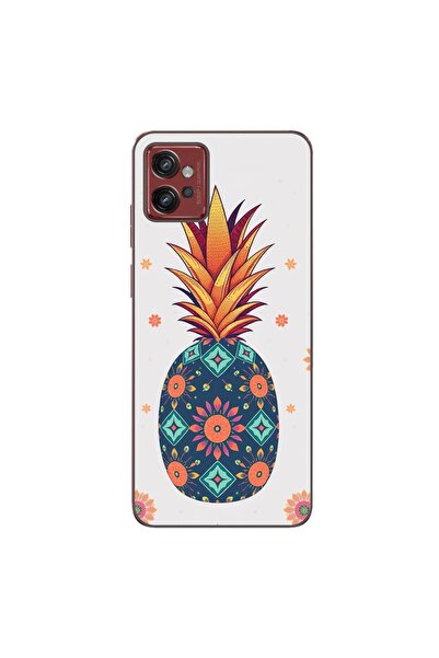 OEM Θήκη συμβατή με Motorola Moto G32 Σιλικόνης Τζελ TPU με σχέδιο Φλοράλ Ανανά