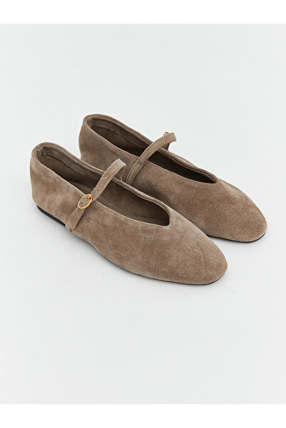 LC Waikiki Nevavm Suede Women's Ballerinas with a Difference