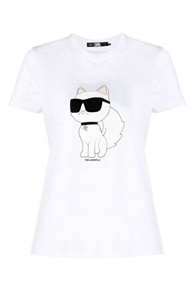 Karl Lagerfeld Γυναικείο Ikonik 2.0 Choupette T-shirt Λευκό 230W1703-100 WHITE