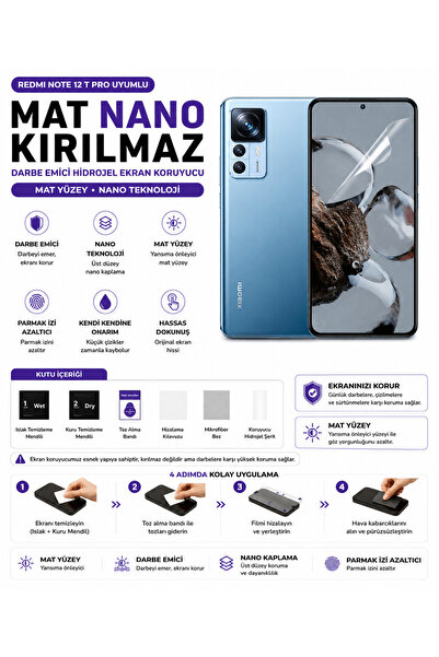 Astakos واقي شاشة هيدروجيل غير قابل للكسر متوافق مع Redmi Note 12 T Pro