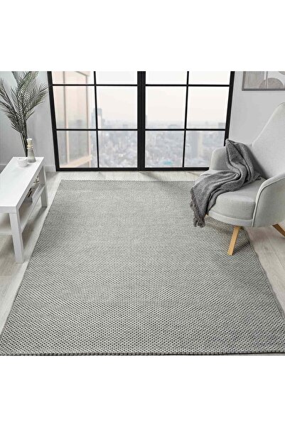 Pera Halı Açık Gri Siyah Melanj Noktalı Modern Halı - DK710GCW