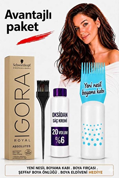 Igora Saç Boyası Absolutes Tonlar 7-50 Kumral - Doğal Altın 1 Adet + Oksidan ...