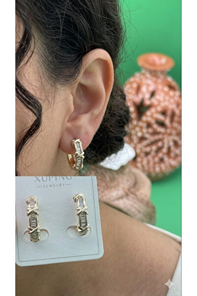 charmove ile kendinizi şımartın Xuping rose gold color xoxo zircon stone hoop...