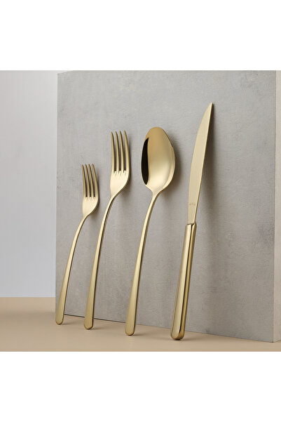 Aryıldız Viole Gold 24 Piece Cutlery Set for 6 People