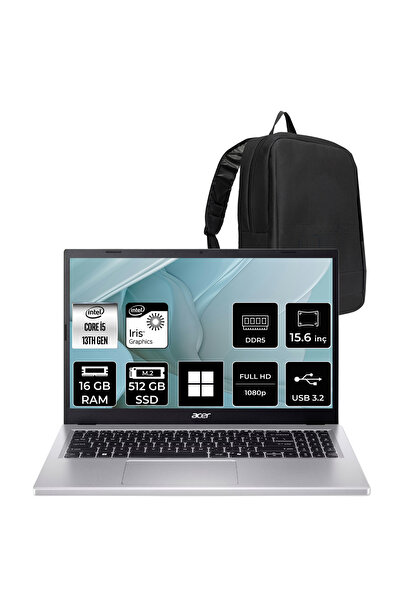 ACER Aspire Go Core i5-1334U 16GB RAM 512GB SSD 15.6" FHD 60Hz W11H Dizüstü B...