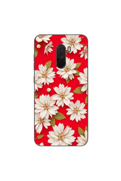 OEM Husa compatibila cu Xiaomi Pocophone F1 Silicon Gel Tpu Model White Flowe...