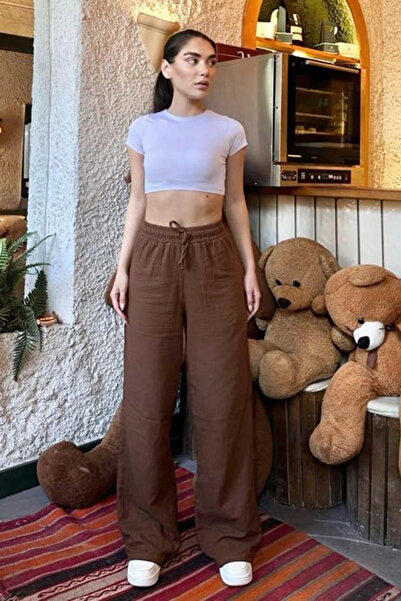 Livik Dora Women's Brown Bubble-Seersucker Casual Summer Comfortable Loose-Fi...