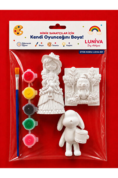 Luniva Minik Sanatçılar Boyama Seti – 3 Figürlü Eğitici Aktivite Paketi
