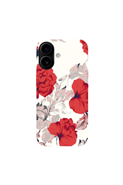 Other Apple Iphone 16 plus Red Flowers Transparent Silicone TPU Θήκη