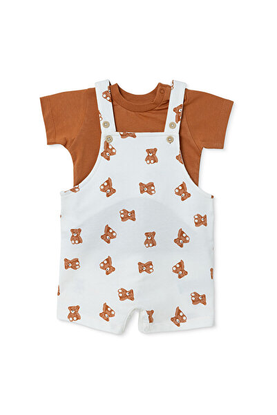 ebebek Hello Baby HelloBaby Erkek Bebek Şort Salopet-Tshirt Ayı Baskılı Düğme...