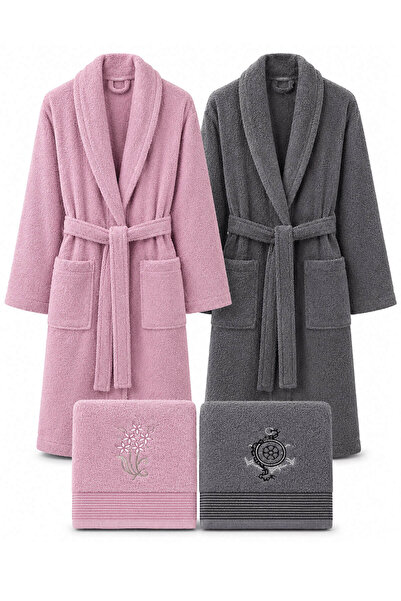 Elif Mira Set halate de baie pentru familie, 4 piese, din bumbac, pentru feme...