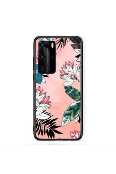 Other Huawei P40 Pro Tropical flowers Black Glossy Θήκη