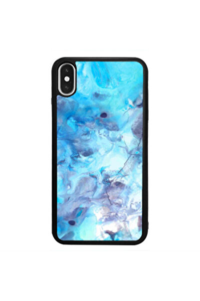 Other Apple iPhone Xs Max Marble Clouds Black Glossy Θήκη