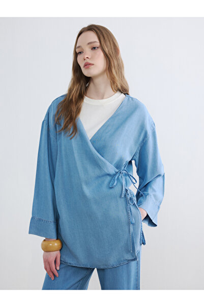 LC Waikiki Kimono de blugi de damă cu guler la două rânduri de nasturi