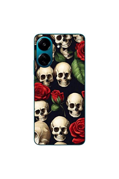 OEM Калъф, съвместим с Xiaomi Redmi 13C 4G, силиконов гел TPU, с шарка на чер...