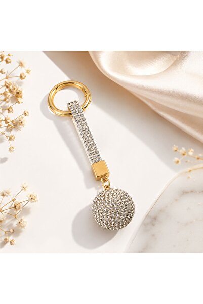 icha Gold Color Stone Keychain Bag Ornament Women's Accessory Gift