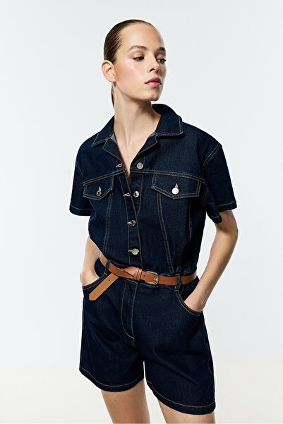 LEFTIES Kısa denim tulum