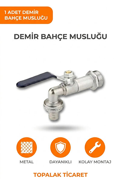 TOPALAKTİCARET Metal Bahçe Musluğu - Paslanmaz Dayanıklı Gövde - 1/2'' Profes...