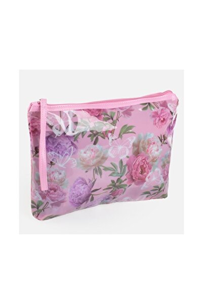 OEM Portfard de Vară Roz lila, PVC transparent, Model Floral, Cu Fermoar, Cu ...