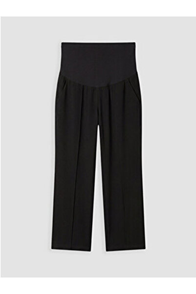 LC Waikiki New Season Black Abdominal Panel Maternity Pants