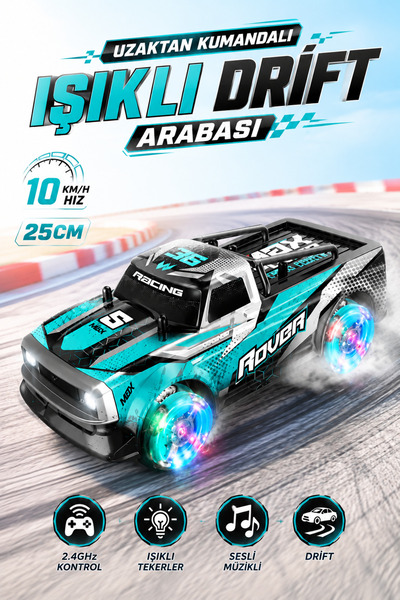 YILDIRIM OYUNCAK Uzaktan Kumandalı 10km/h Yapan Drift Atan Araba 25cm – 2.4GH...
