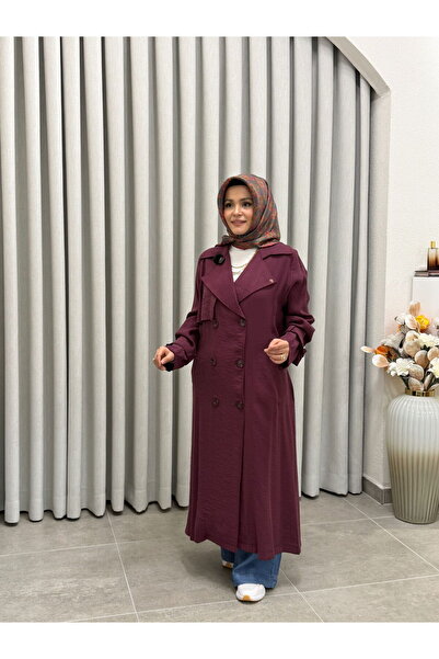 Armine معطف تينسل عصري باللون الأحمر الداكن