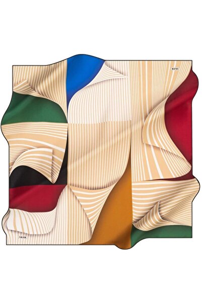 Aker Tivil Silk Scarf 40292 Cream Mixed Pattern