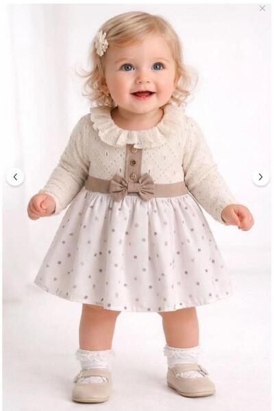 aykidsclup Baby Girl Lace Collar Bow Dress - 1003-Y