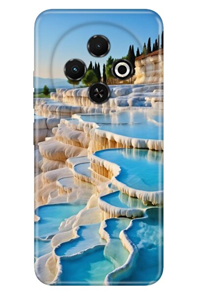TECNO Spark 30C (KL5n) Kılıf Pamukkale Temalı Desenli Darbe Emici Silikon