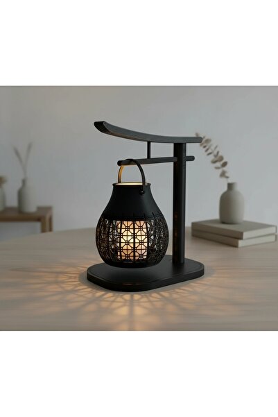 OEM Mini Lampă de veghe LED decorativă cu model geometric și suport - Negru c...