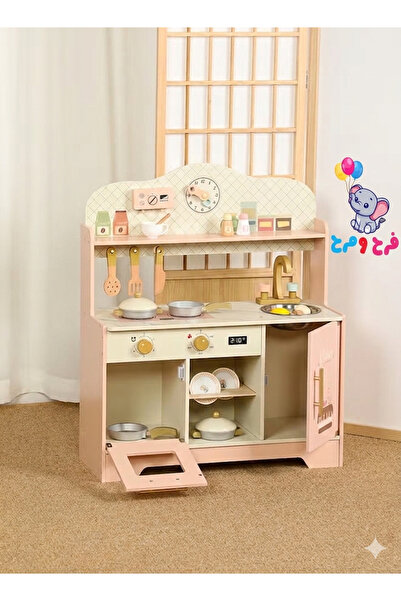 Farah Marah Toyes Wooden Little Chef's Kitchen - Integrated Cooking and Creat...